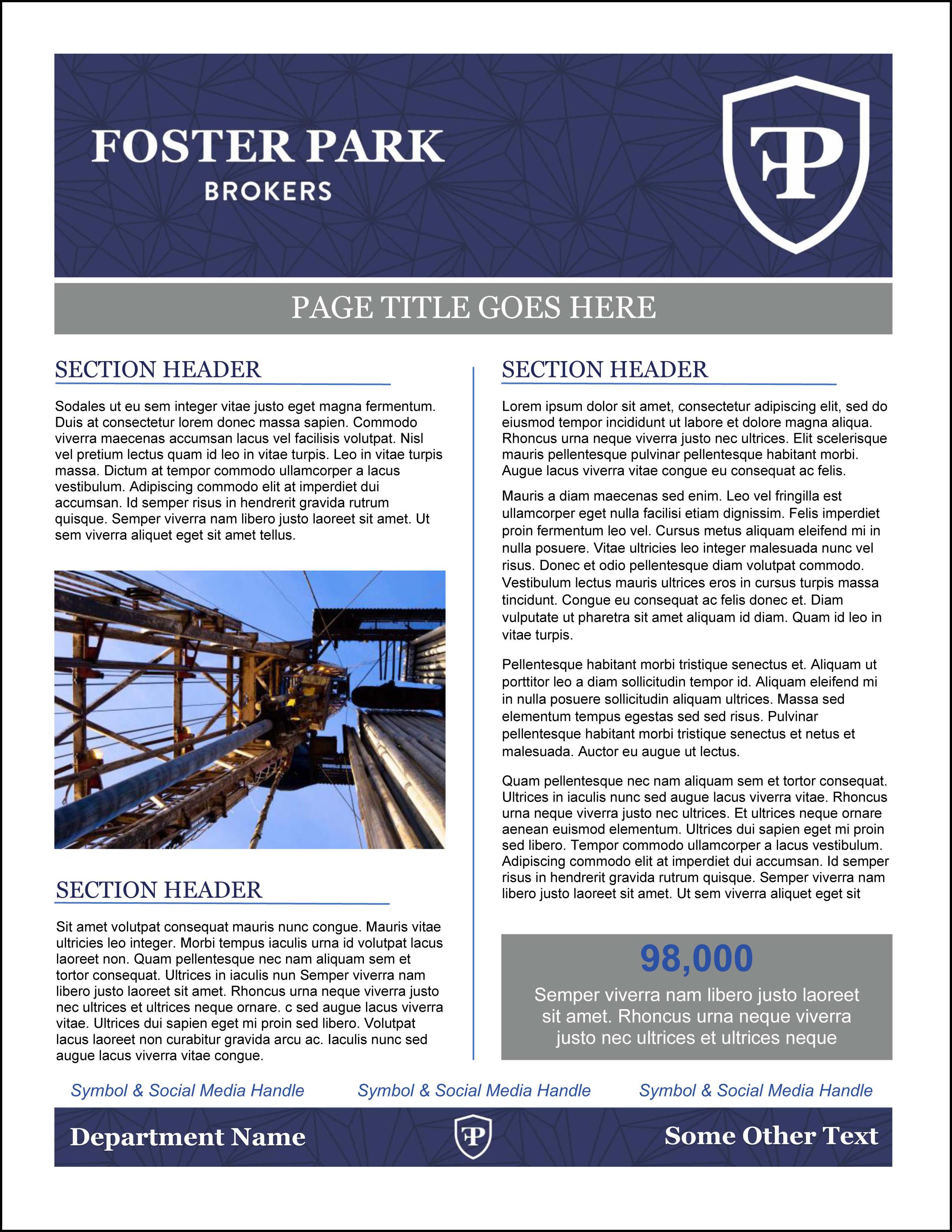 Foster Park Fact Sheet Templates