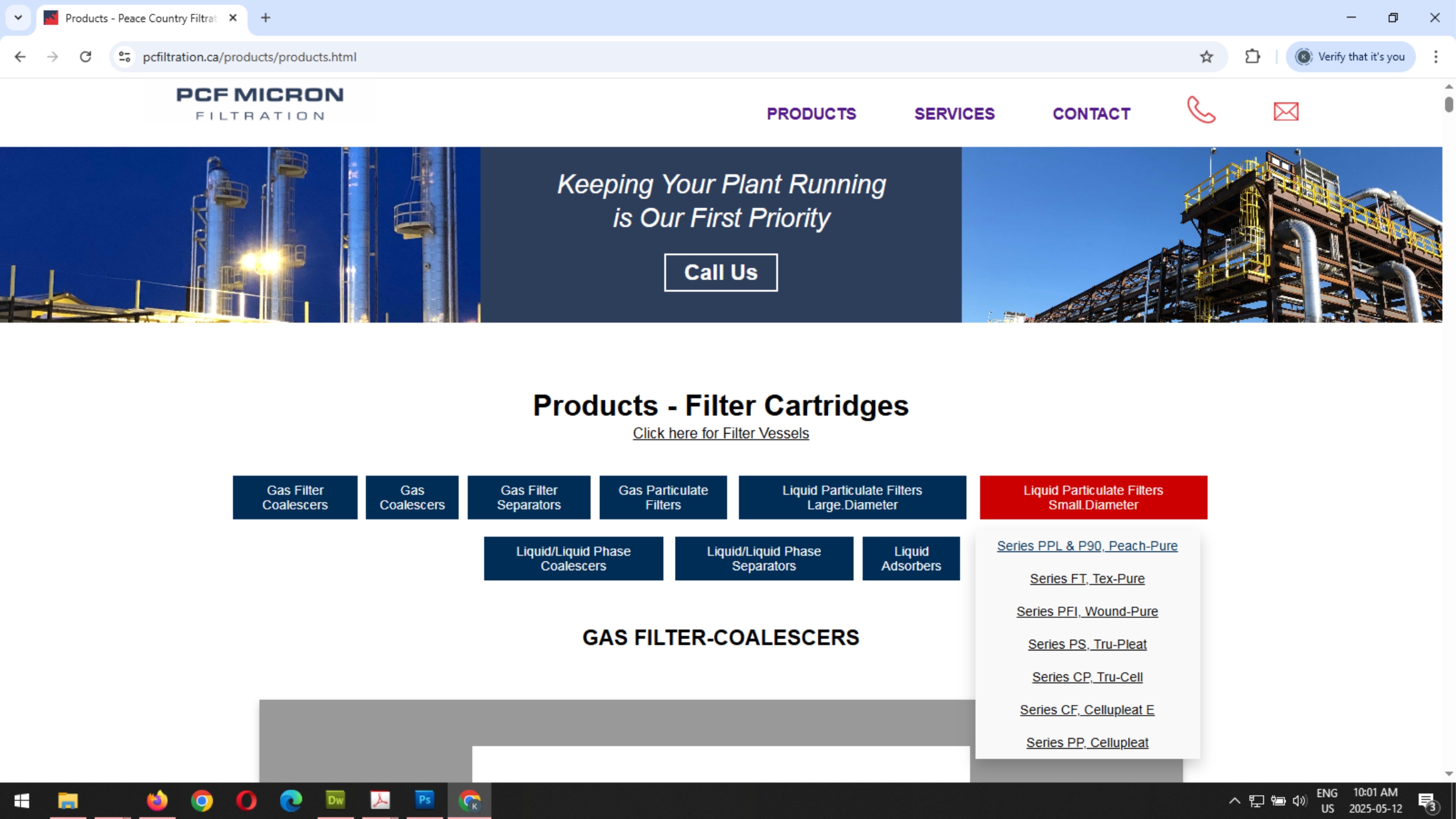 PCF website products